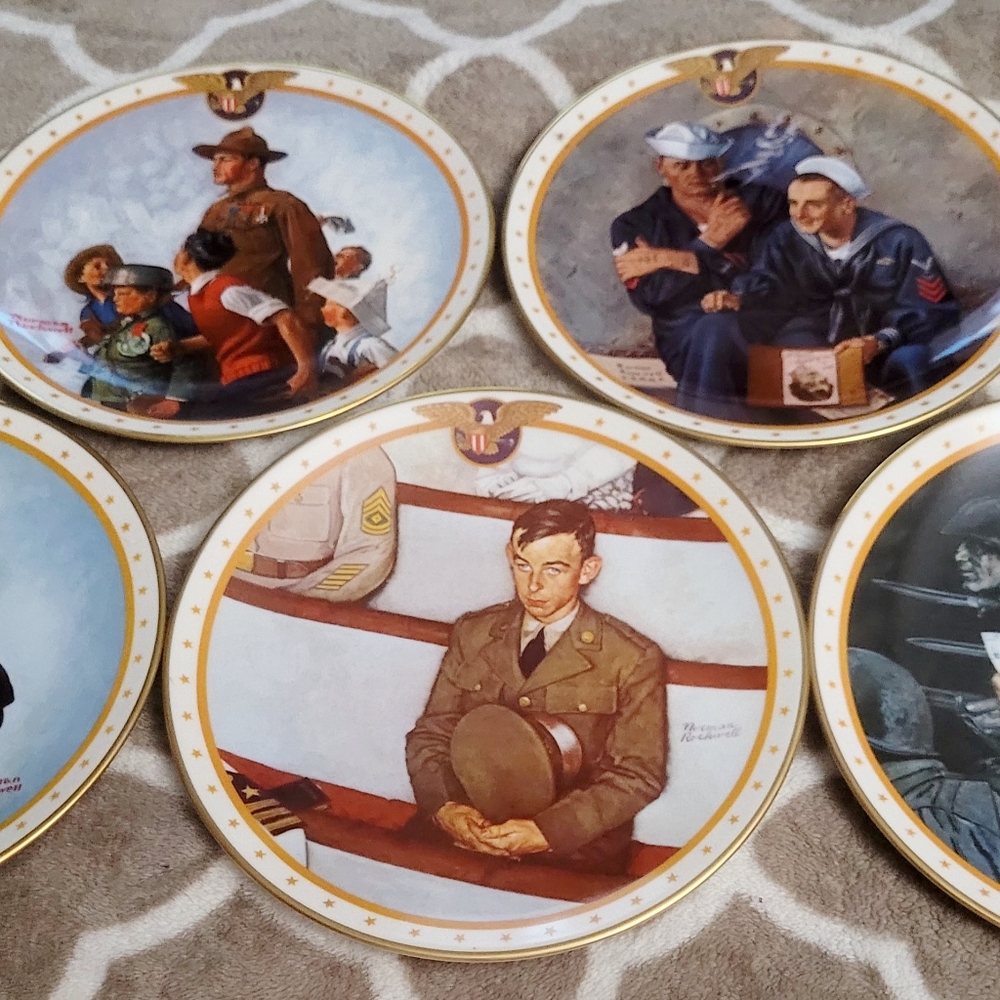 Norman Rockwell Collector Limited Edition U.S. Military Commemorative Plates!!